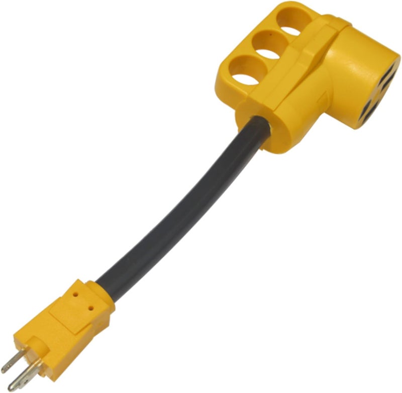 CAMPELIFY RV Electrical Power Adapter Cord-15A Male to 50A Female RV Power Cord 12inch 10/3 STW,NEMA 5-15P 15 Amp Plug to 14-50R 50 Amp Receptacle,Rated for 15A/125V,Not for EV Charger(CR1550) - Image 1